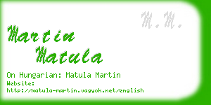 martin matula business card